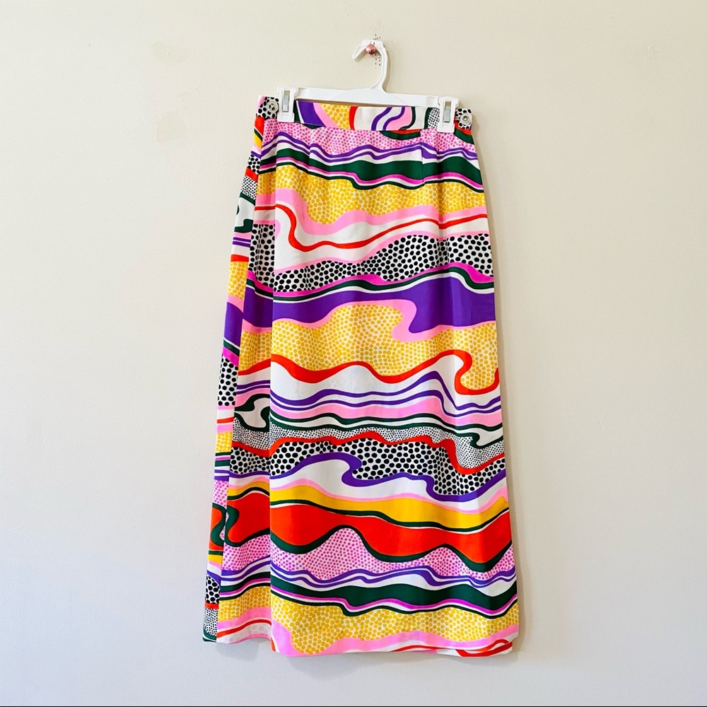 Vintage 1960s wrap skirt colorful bright small